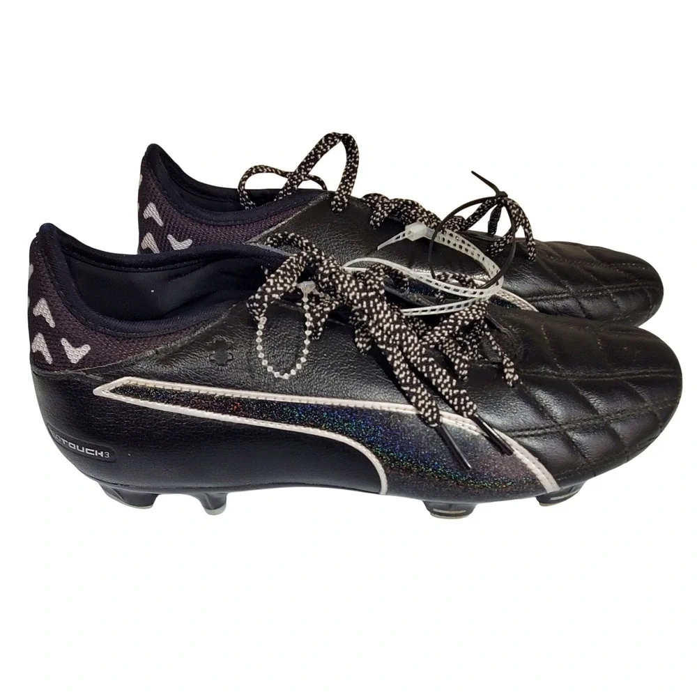 Puma evoTOUCH 3 Soccer Cleats Black Iridescent Glitter Mens 7 103985-03 FG Boots